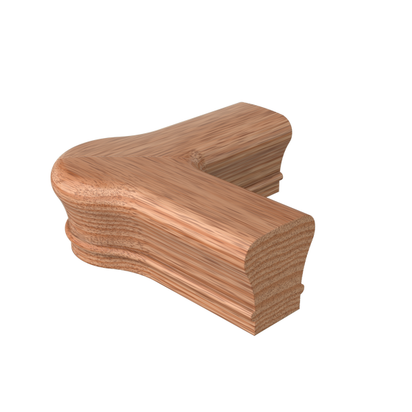 S-7021 Unfinished Red Oak Non Plowed Quarter Turn With Cap