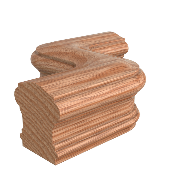 S-7748 Unfinished Red Oak Non Plowed Right Hand S Shape Fitting