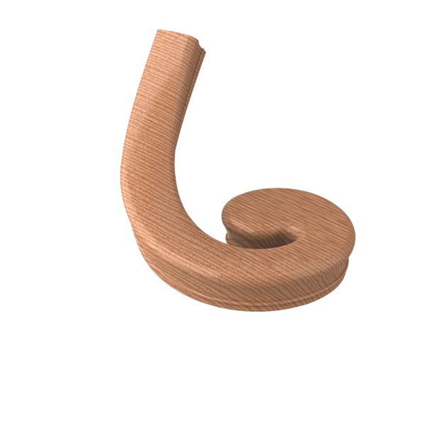 S-N7238 Unfinished Red Oak Quick Rise Non Plowed Right Hand Volute
