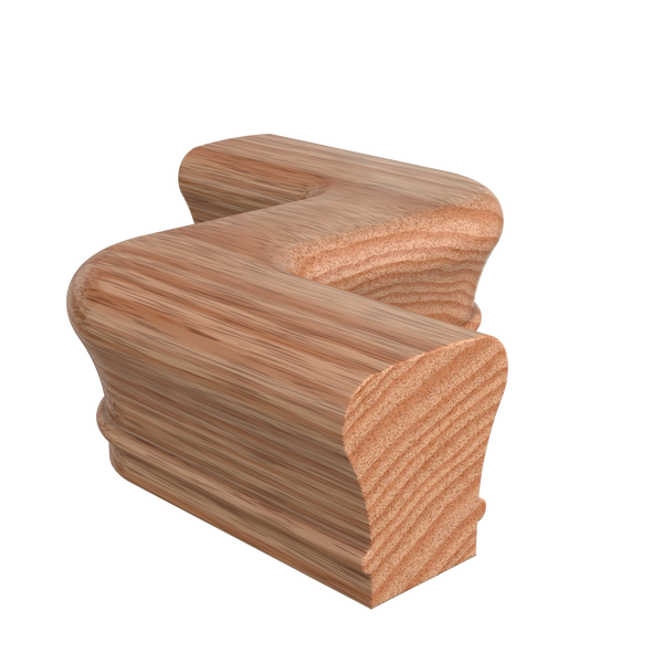 LJ-7047 Unfinished Red Oak Non Plowed Left Hand S Shape Fitting