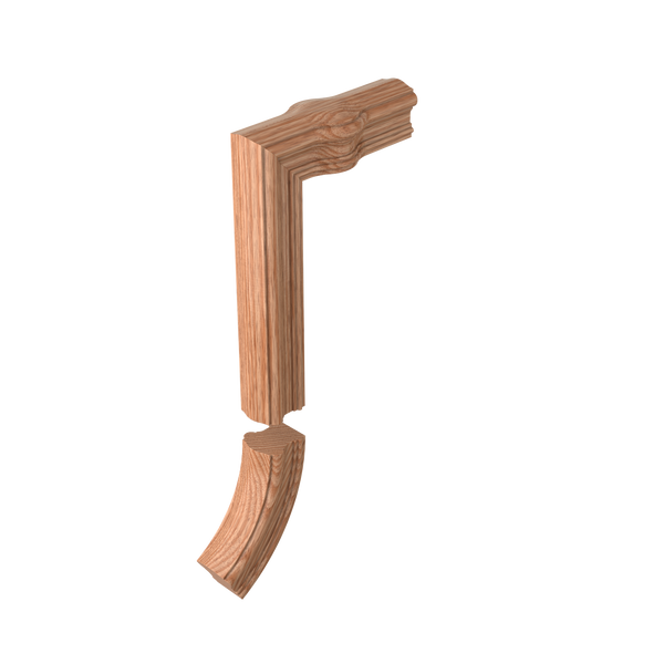 S-7788-2 Unfinished Red Oak Non Plowed Straight Gooseneck