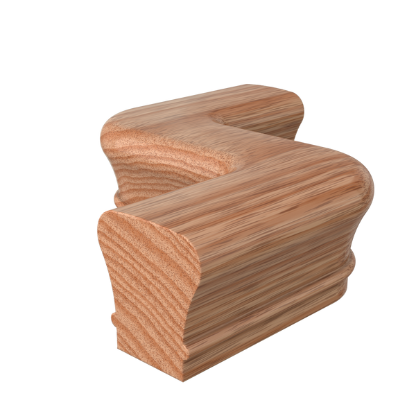 LJ-7048 Unfinished Red Oak Non Plowed Right Hand S Shape Fitting