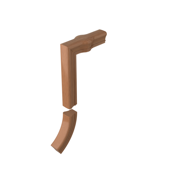 SW-7088-2 Unfinished White Oak Non Plowed Straight Gooseneck