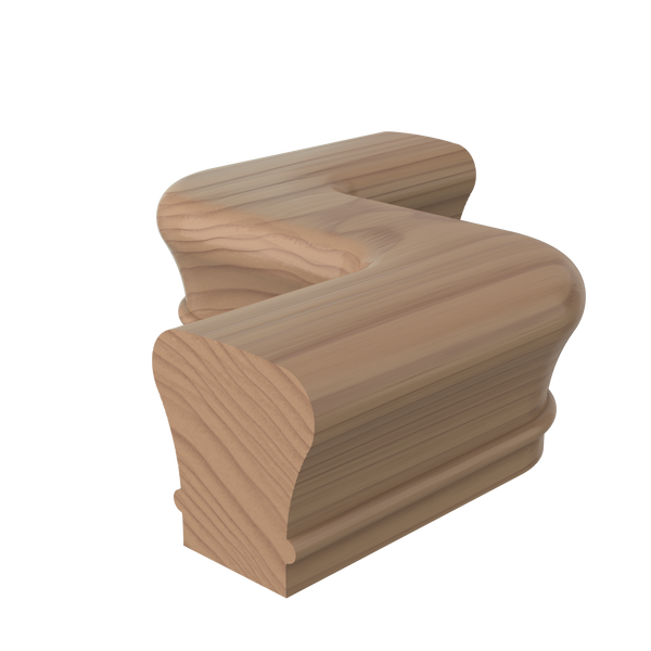 LJ-7048 Unfinished Poplar Non Plowed Right Hand S Shape Fitting