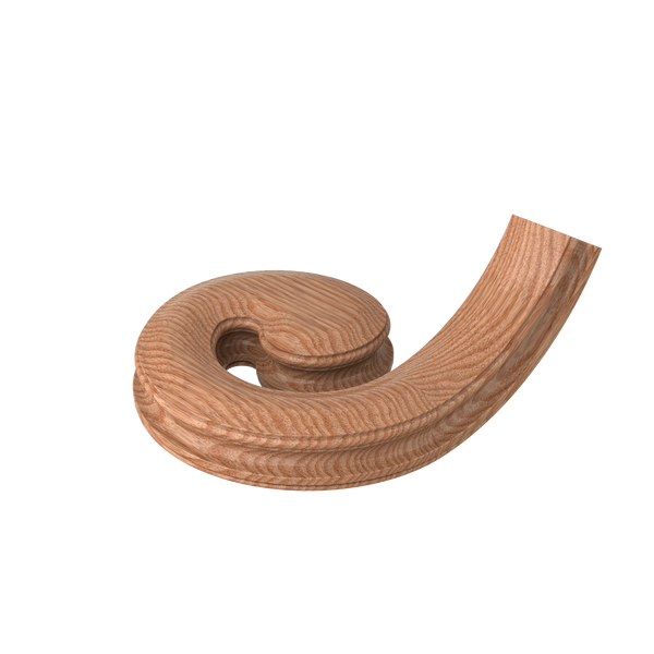 S-7430 Unfinished Red Oak Non Plowed Left Hand Volute