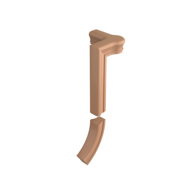 S-7081 Unfinished Poplar Non Plowed Left Hand Gooseneck