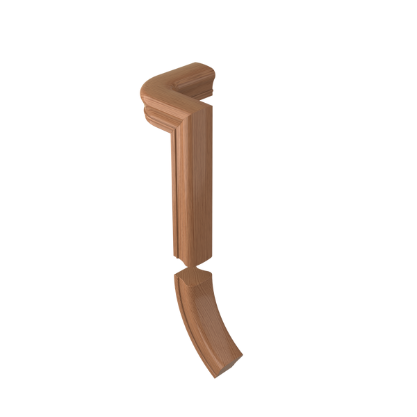 S-7276 Unfinished White Oak Non Plowed Right Hand Gooseneck