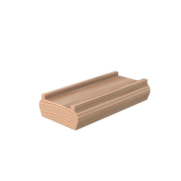 S-6006 Unfinished Hemlock Plowed 1-5/8-in Shoe Rail 16'