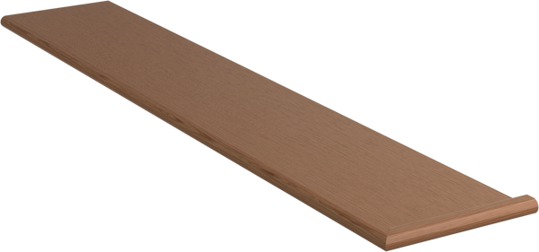 8N7311 3S White Oak Miter Return Right Hand Cove Back Edge Tread 60"