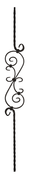 S-M453 Satin Black 9/16 in Iron Baluster 44"
