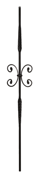 S-M707 Satin Black 9/16 in Round Iron Baluster 43"