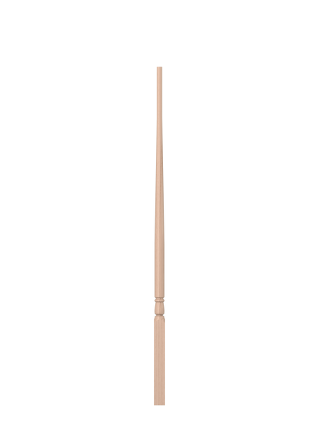 LJ-5015 Unfinished Maple Colonial Taper Top Wood Baluster 38"