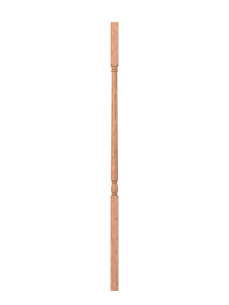 LJ-5141 Unfinished Red Oak Square Top  Wood Baluster 42"