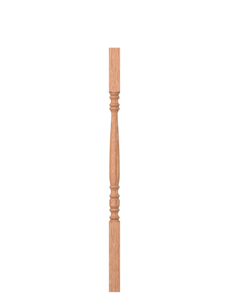 LJ-5005 Unfinished Red Oak Hampton Square Top Wood Baluster 38"