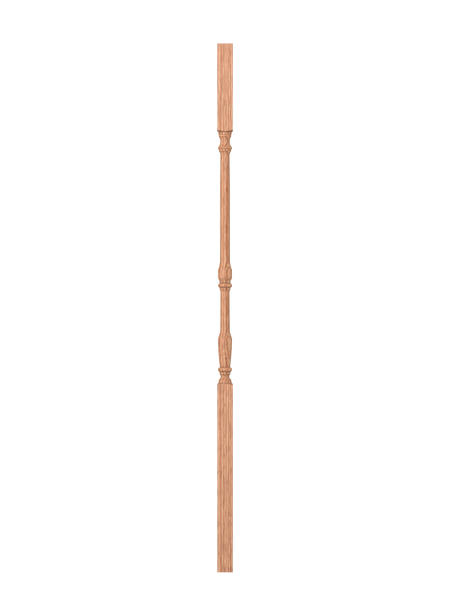 LJ-5067 Unfinished Red Oak Square Top  Wood Baluster 42"