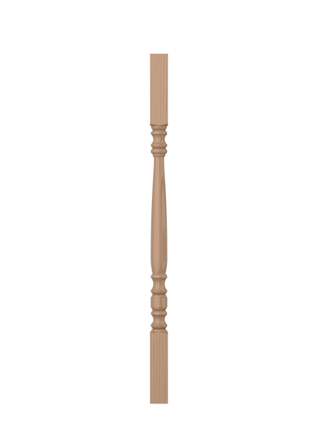 LJ-5005 Unfinished Poplar Hampton Square Top Wood Baluster 34"