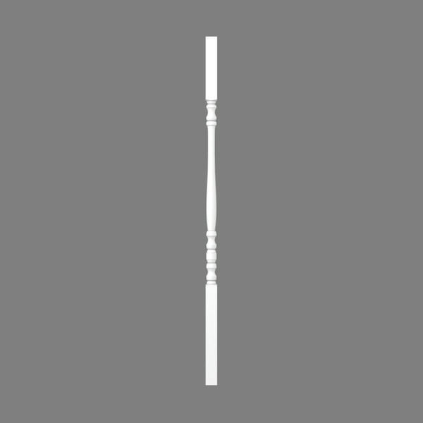 LJ-5004 Primed Gloss Prime Square Top Wood Baluster 38"