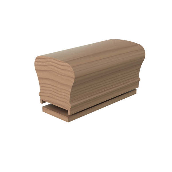 LJAN-6210PSC/07 Unfinished Poplar Plowed 1 3/4 in. Solid Cap Handrail 8' with Fillet