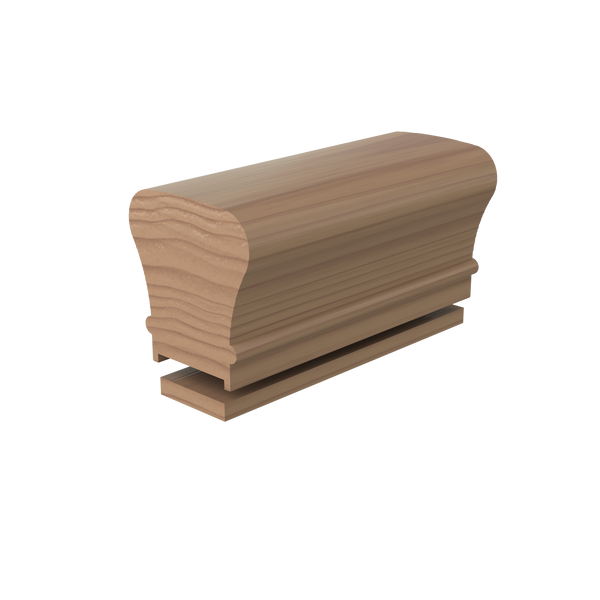 LJAN-6010PFJ1/0F Unfinished Poplar Plowed 1 1/4 in. Solid Cap Handrail 16' with Fillet