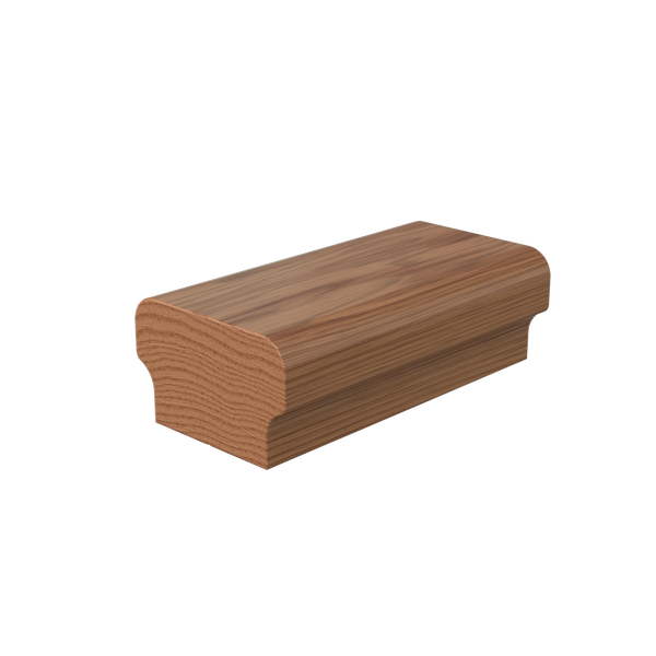 AN684SC Unfinished White Oak Non Plowed Solid Cap Handrail 8'