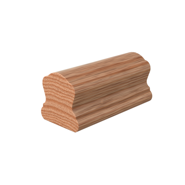 LJAN-6B10 Unfinished Red Oak Non Plowed Handrail 16'