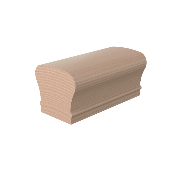 LJAN-6210SC Unfinished Maple Non Plowed Solid Cap Handrail 10'