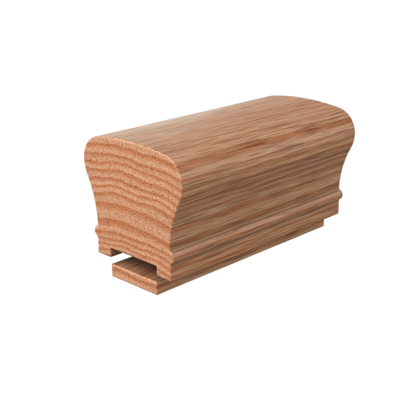 LJAN-6210P0/0F Unfinished Red Oak Plowed 1 1/4 in. Handrail 8' with Fillet