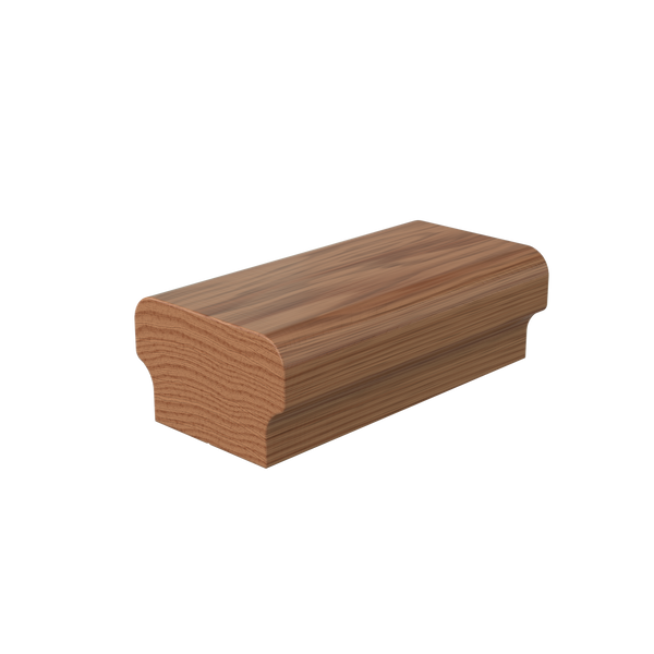 AN684SC Unfinished White Oak Non Plowed Solid Cap Handrail 12'