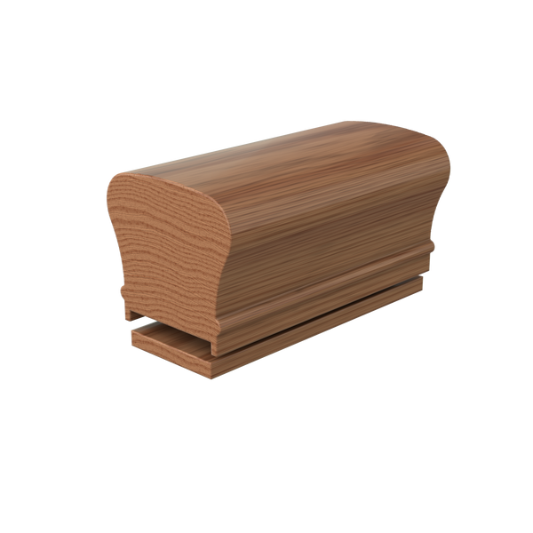 LJAN-6210PSC/07 Unfinished White Oak Plowed 1 3/4 in. Solid Cap Handrail 12' with Fillet