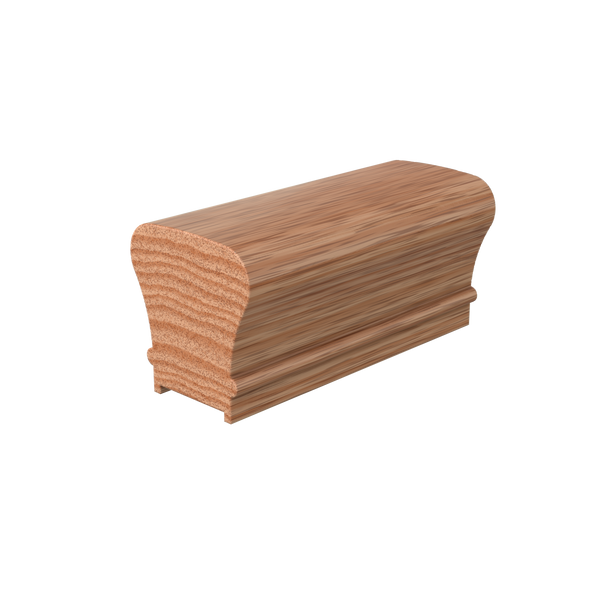 LJ-6010P Unfinished Red Oak Plowed 1 1/4 in. Handrail 20'