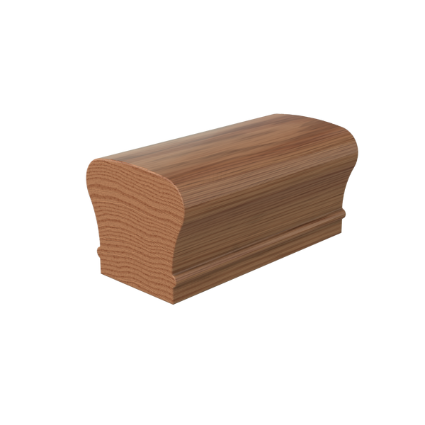 LJAN-6210SC Unfinished White Oak Non Plowed Solid Cap Handrail 8'