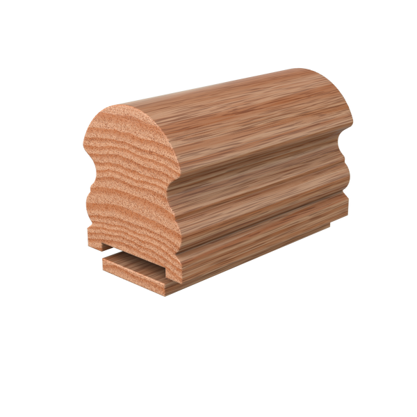 LJAN-6519P/07 Unfinished Red Oak Plowed 1 3/4 in. Handrail 16' with Fillet