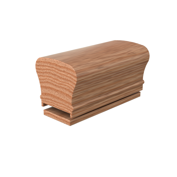 LJAN-6210PFJ1/07 Unfinished Red Oak Plowed 1 3/4 in. Solid Cap Handrail 16' with Fillet