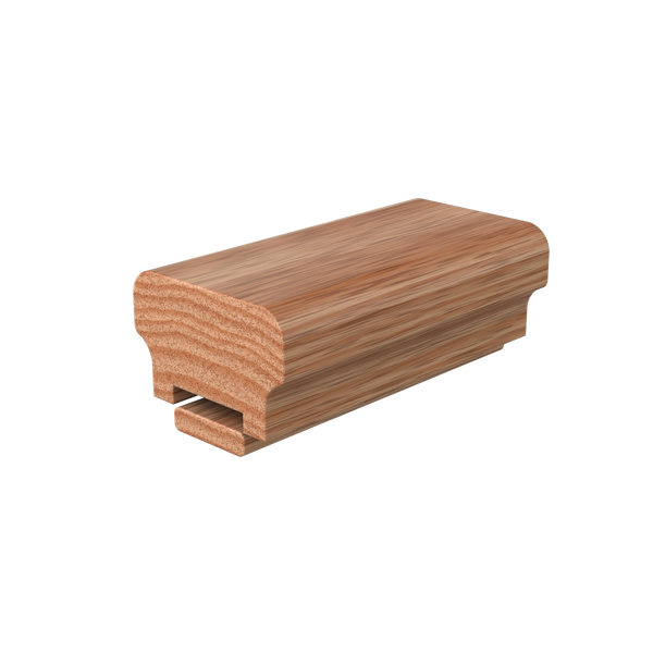 AN684PS0/0F Unfinished Red Oak Plowed 1 1/4 in. Solid Cap Handrail 12' with Fillet