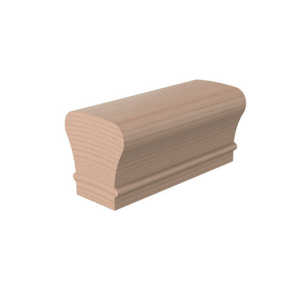 LJAN-6010SC Unfinished Maple Non Plowed Solid Cap Handrail 10'