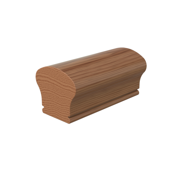 LJAN-6W09SC Unfinished White Oak Non Plowed Solid Cap Handrail 12'