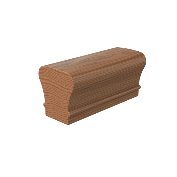 LJAN-6010FJ1 Unfinished White Oak Non Plowed Solid Cap Handrail 14'