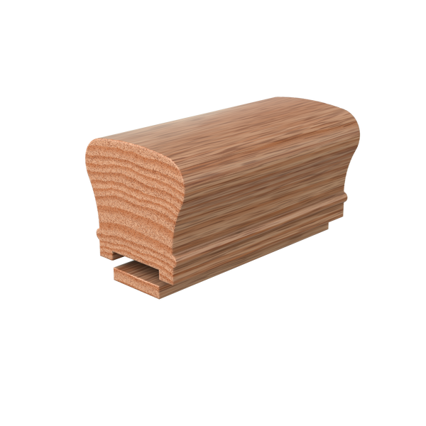 LJ-6210P0/6000F Unfinished Red Oak Plowed 1 1/4 in. Handrail 16' with Fillet