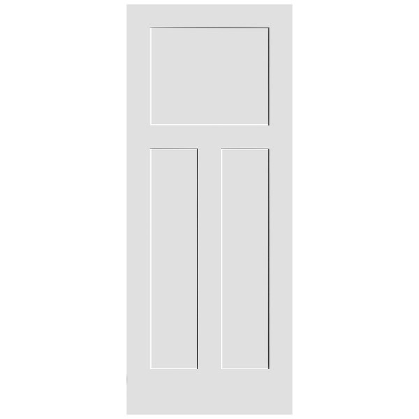 1-3/8-in. Shaker 3 Panel Primed Laminated MDF 1'6" x 8'0" Door