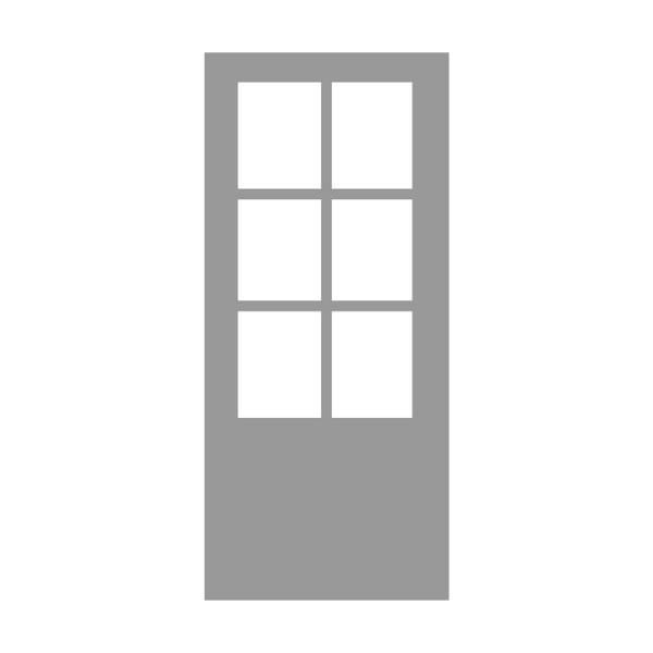 Smooth White 3/4 -Lite 6-Lite 1" Grid 3080 Low-E TRNS 36" X 96"