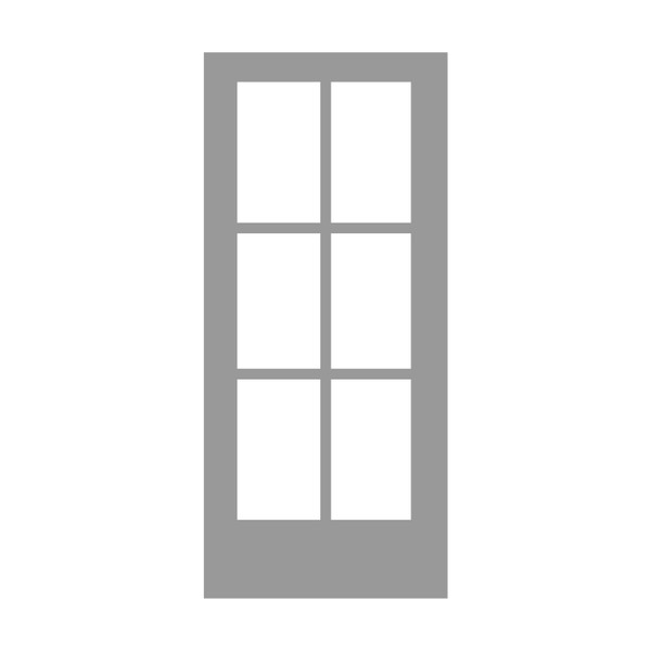 Smooth White Full 6-Lite 1" Grid 3080 Low-E CLR 36" x 96"