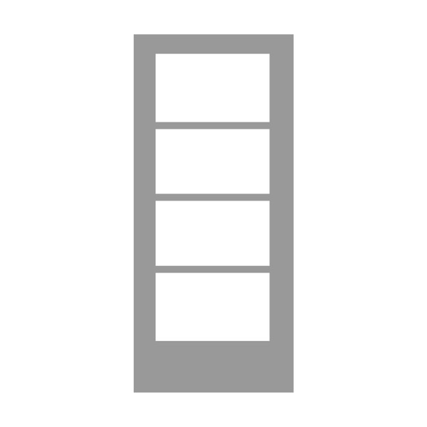 Smooth White Full 4-Lite 1" Horizontal 2680 Low-E CLR 30" x 96"