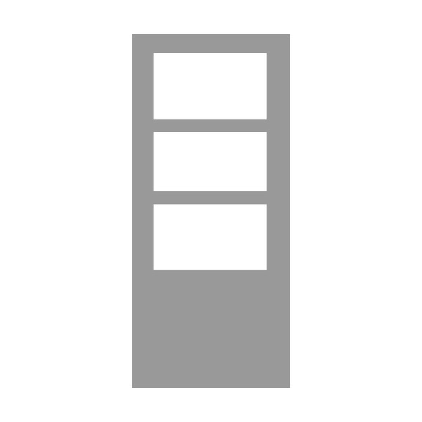 Black Onyx 3/4 -Lite 3-Lite 3.5" Horizontal 3068 Low-E CLR 36" X 80"