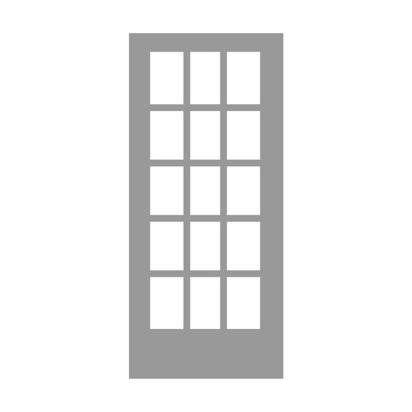 Smooth White Full 15-Lite 1" Grid 3068 Low-E CLR 36" X 80"