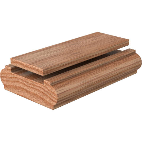 LJ-6006/07 Unfinished Red Oak Plowed Shoe Rail 8'