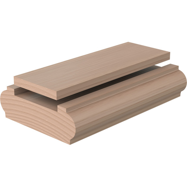 LJ-6006 Unfinished Maple Plowed Shoe Rail 8'