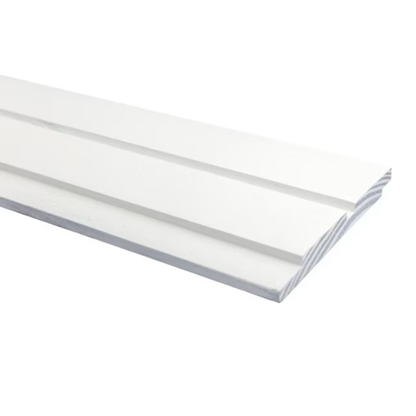Painted White Finger Joint Pine Fluted Wall Plank 8'