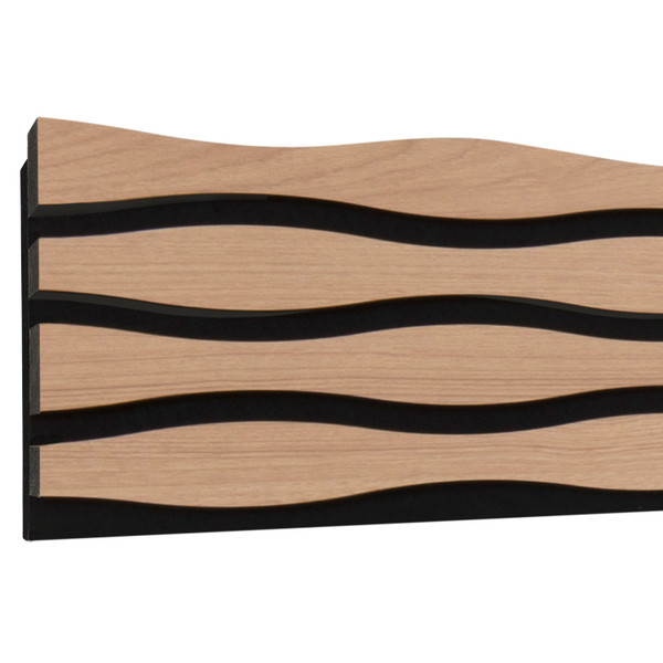 Oak MDF Wavy Acoustic Slat Wall Panel 10'