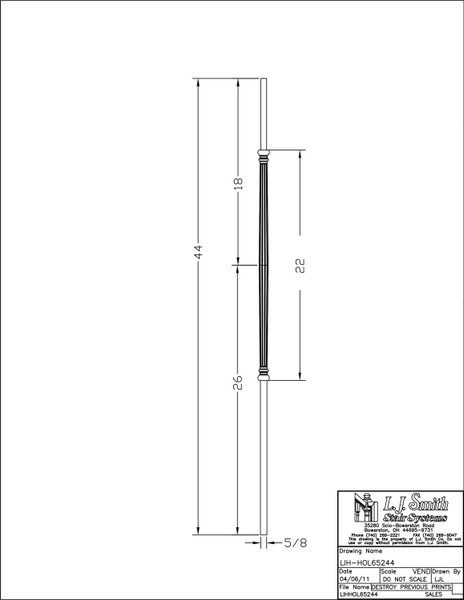 LIH-HOL65244-ORC Iron Baluster