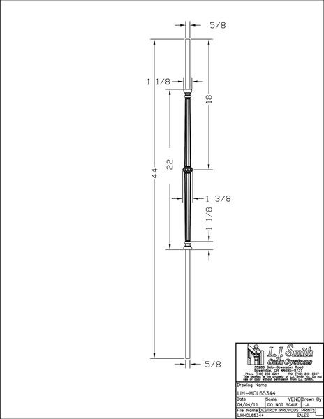 LIH-HOL65344-ORB Iron Baluster